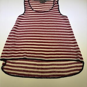 Sweet N Sinful women’s large made in USA Red and White Striped Sleeveless Top